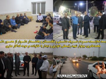 بازدید نماینده مردم شریف دشتی و تنگستان و بخشدار دلوار از محور دلوار محمدعامری بولوار شهید رئیسعلی دلواری و دیدار با خانواده مرحومه فداکار صفری
